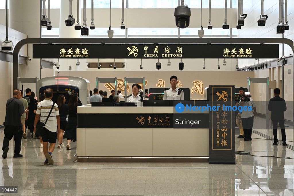 China Customs setting at Huanggang Port on October 12, 2026 in Shenzhen, China. Huanggang Port officially opened for operation today. (Photo by Stringer/Nexpher Images)