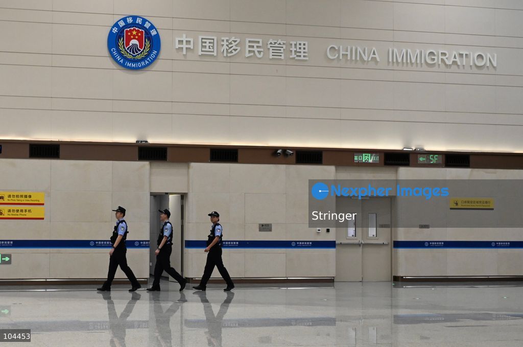 Chinese polices working at Huanggang Port on October 12, 2026 in Shenzhen, China. Huanggang Port officially opened for operation today. (Photo by Stringer/Nexpher Images)
