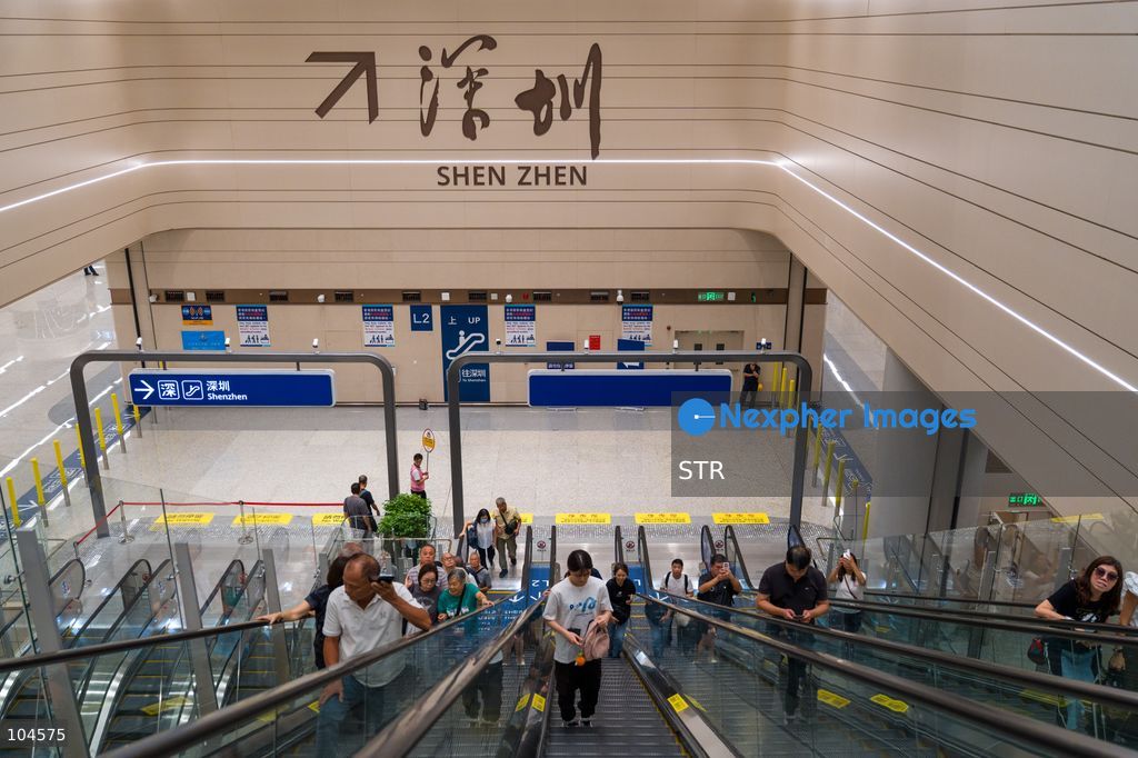 A general view showing escalator in Huanggang Port leading to border control to Shenzhen on October 12, 2026 in Hong Kong. (Photo by STR/Nexpher Images)