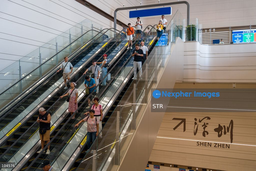 A general view showing escalator in Huanggang Port leading to border control to Shenzhen on October 12, 2026 in Hong Kong. (Photo by STR/Nexpher Images)