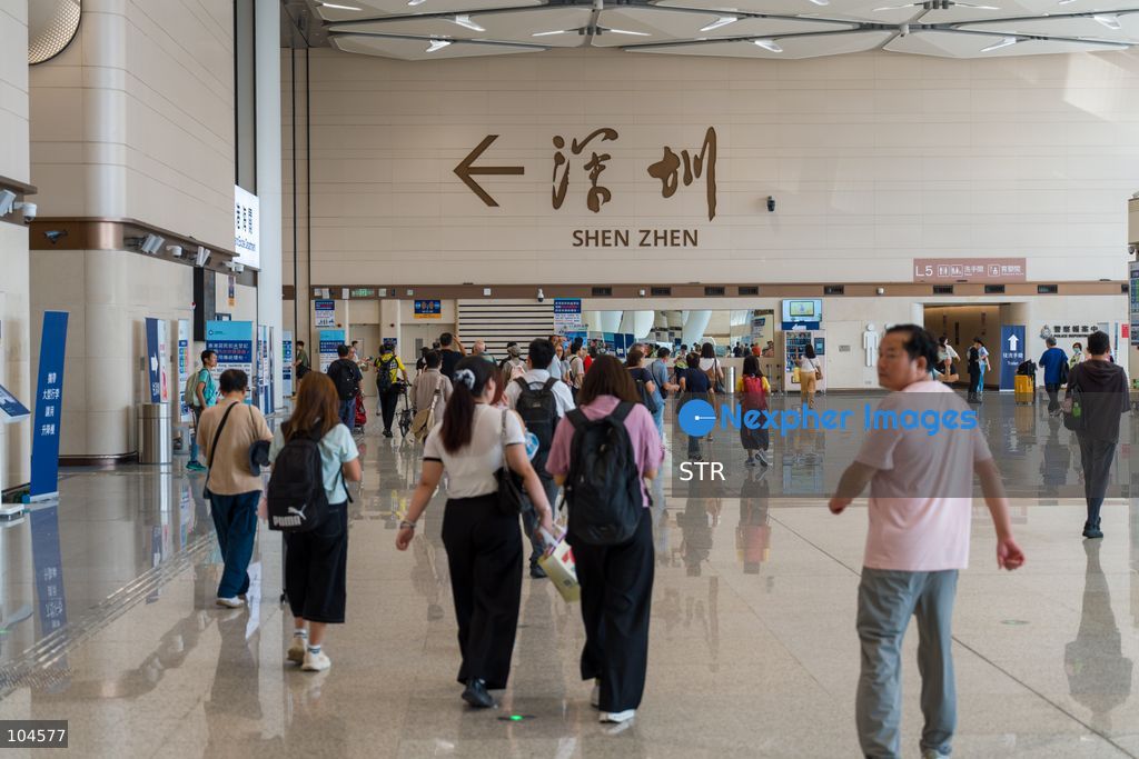 A general view showing the route in Huanggang Port leading to border control to Shenzhen on October 12, 2026 in Hong Kong. (Photo by STR/Nexpher Images)
