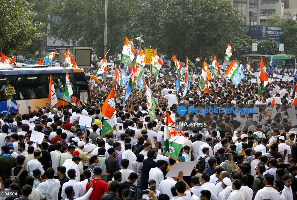 NEW DELHI, INDIA, OCTOBER 12, 2026: Congress leader Rahul Gandhi takes part in a protest march from Barakhamba Road towards the Supreme Court in New Delhi, demanding the resignation of India's Chief Election Commissioner Gyanesh Kumar over alleged irregularities in the Special Intensive Revision (SIR) of electoral rolls. The Election Commission denies wrongdoing. Photo by Vishal Kapoor / JNA Press. (Photo by Vishal Kapoor/JNA Press via Nexpher Images)