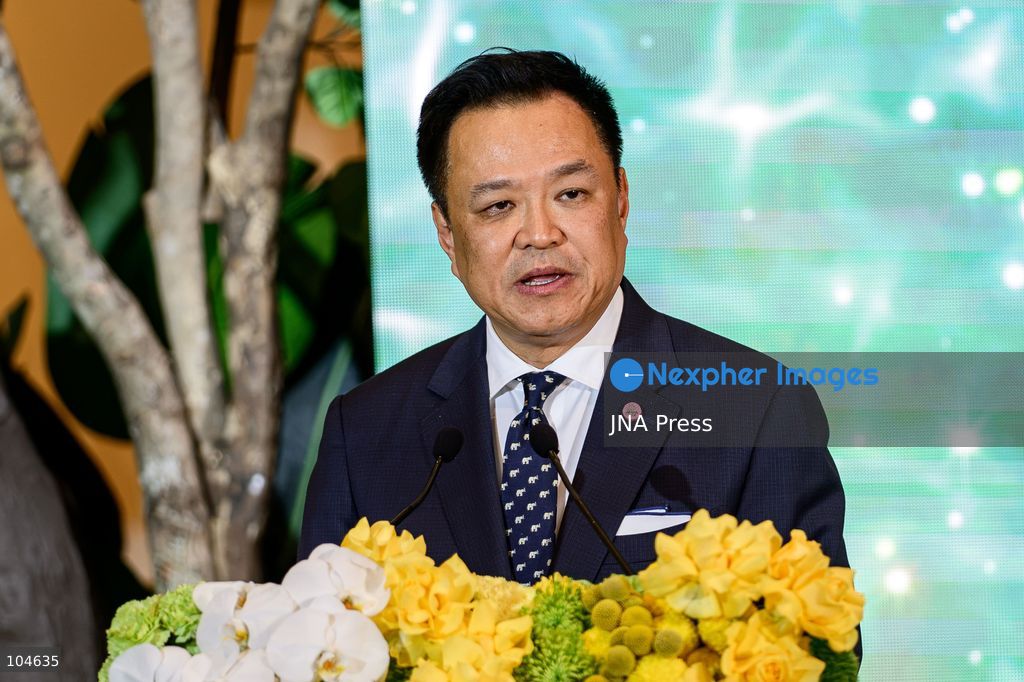 BANGKOK, THAILAND - OCTOBER 12, 2026: Thailand’s Prime Minister Anutin Charnvirakul gives an speech during the 2026 Annual Meetings of the International Monetary Fund and the World Bank Group in Bangkok. Photo by Watsawat Koktabtim / JNA Press. (Photo by Watsawat "James" Koktabtim/JNA Press via Nexpher Images)