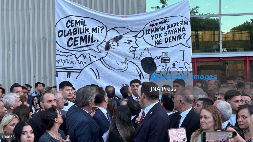 IZMIR, TURKIYE, OCTOBER 12, 2026: Council members gather at the Izmir Metropolitan Municipality council chamber in Kulturpark. The session is postponed until October 15 after a boycott by New Party and Republican People's Party (CHP) councillors leaves the council without a quorum. The boycott protests Mayor Cemil Tugay's move to the ruling Justice and Development Party (AKP). Photo by Turgay Kilic / JNA Press. (Photo by Turgay Kilic/JNA Press via Nexpher Images)