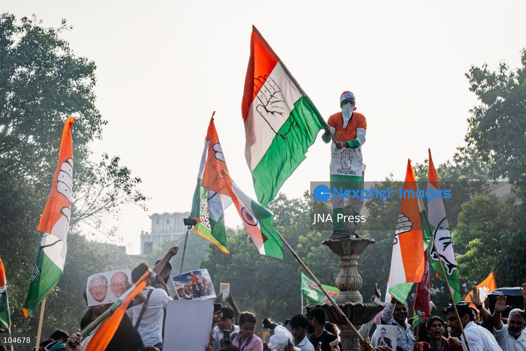 NEW DELHI, INDIA, OCTOBER 12, 2026: Congress leader Rahul Gandhi and INDIA bloc leaders march towards the Supreme Court in New Delhi, demanding the resignation of Chief Election Commissioner Gyanesh Kumar over alleged irregularities in the Special Intensive Revision (SIR) of electoral rolls. The march takes place amid heavy security deployment and barricades in central Delhi. The Election Commission denies wrongdoing. Photo by Yanni Rawat / JNA Press. (Photo by yanni rawat/JNA Press via Nexpher Images)