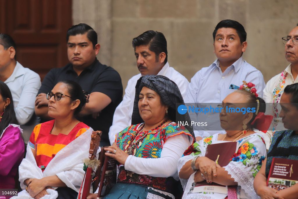 MEXICO CITY, MEXICO, OCTOBER 12, 2026: Mexican President Claudia Sheinbaum meets representatives of Indigenous and Afro-Mexican peoples and communities at the National Palace in Mexico City during commemorations marking October 12. The event includes discussions on their rights and a consultation on proposed legislation concerning Indigenous and Afro-Mexican peoples. Photo by Carlos Santiago / JNA Press. (Photo by Carlos Santiago/JNA Press via Nexpher Images)
