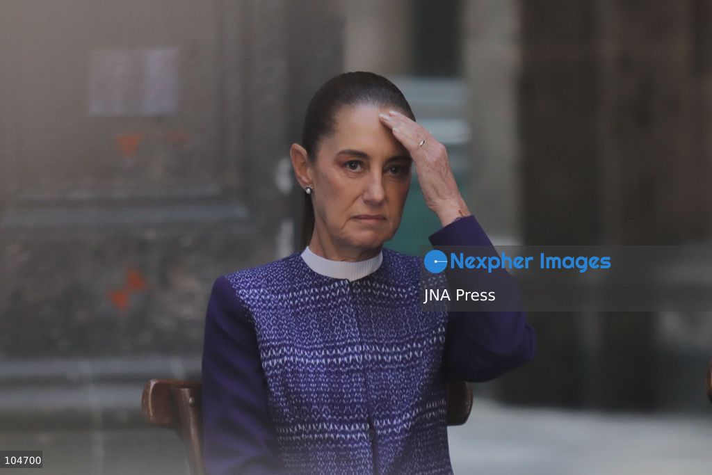 MEXICO CITY, MEXICO, OCTOBER 12, 2026: Mexican President Claudia Sheinbaum meets representatives of Indigenous and Afro-Mexican peoples and communities at the National Palace in Mexico City during commemorations marking October 12. The event includes discussions on their rights and a consultation on proposed legislation concerning Indigenous and Afro-Mexican peoples. Photo by Carlos Santiago / JNA Press. (Photo by Carlos Santiago/JNA Press via Nexpher Images)