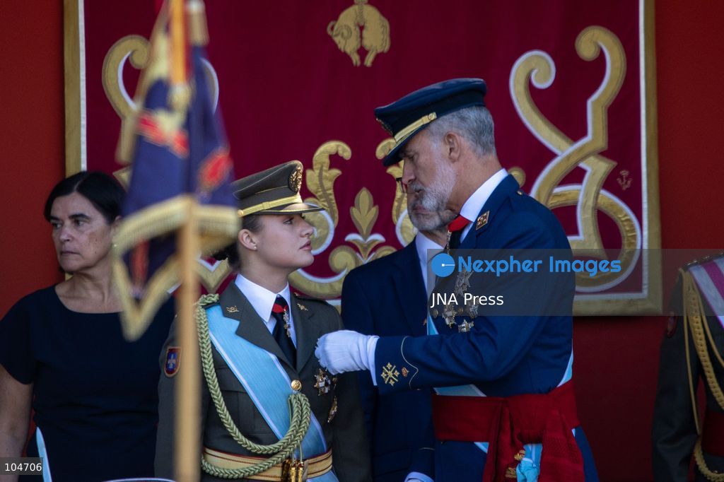 MADRID, SPAIN, OCTOBER 12, 2026: Spain's King Felipe VI and Queen Letizia preside over National Day celebrations in Madrid. Prime Minister Pedro Sanchez, government ministers and other national, regional and local officials attend the commemorative events. Photo by C. Carvajal / JNA Press. (Photo by C. Carvajal/JNA Press via Nexpher Images)