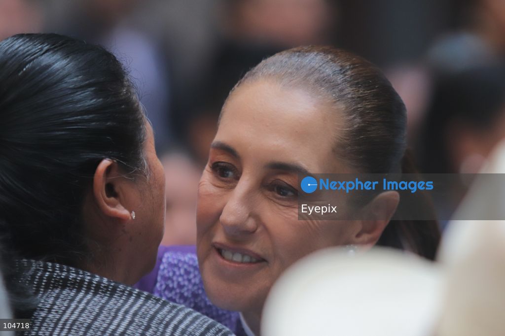 Mexican President Claudia Sheinbaum attends the "Dialogue with Indigenous and Afro-Mexican Peoples" to mark the Day of the Pluricultural Nation. Sheinbaum met with community leaders to discuss new legislative reforms recognizing indigenous towns as subjects of public at National Palace. on October 12, 2026 in Mexico City, Mexico. (Photo by Carlos Santiago/ Eyepix Group) (Photo by Carlos Santiago/ Eyepix Group/Eyepix via Nexpher Images)