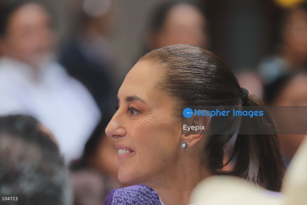 Mexican President Claudia Sheinbaum attends the "Dialogue with Indigenous and Afro-Mexican Peoples" to mark the Day of the Pluricultural Nation. Sheinbaum met with community leaders to discuss new legislative reforms recognizing indigenous towns as subjects of public at National Palace. on October 12, 2026 in Mexico City, Mexico. (Photo by Carlos Santiago/ Eyepix Group) (Photo by Carlos Santiago/ Eyepix Group/Eyepix via Nexpher Images)