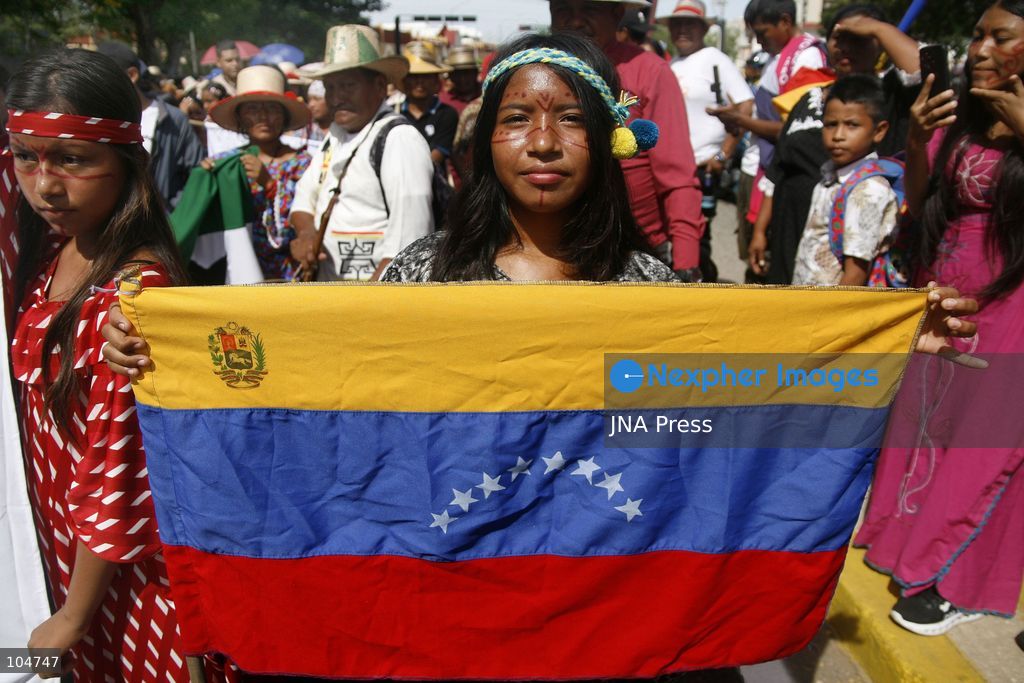 MARACAIBO, ZULIA, VENEZUELA, OCTOBER 12, 2026: Members of Indigenous communities take part in a march in Maracaibo to mark Indigenous Resistance Day. The gathering celebrates Indigenous cultural heritage and identity. Photo by Humberto Matheus / JNA Press. (Photo by Humberto Matheus/JNA Press via Nexpher Images)