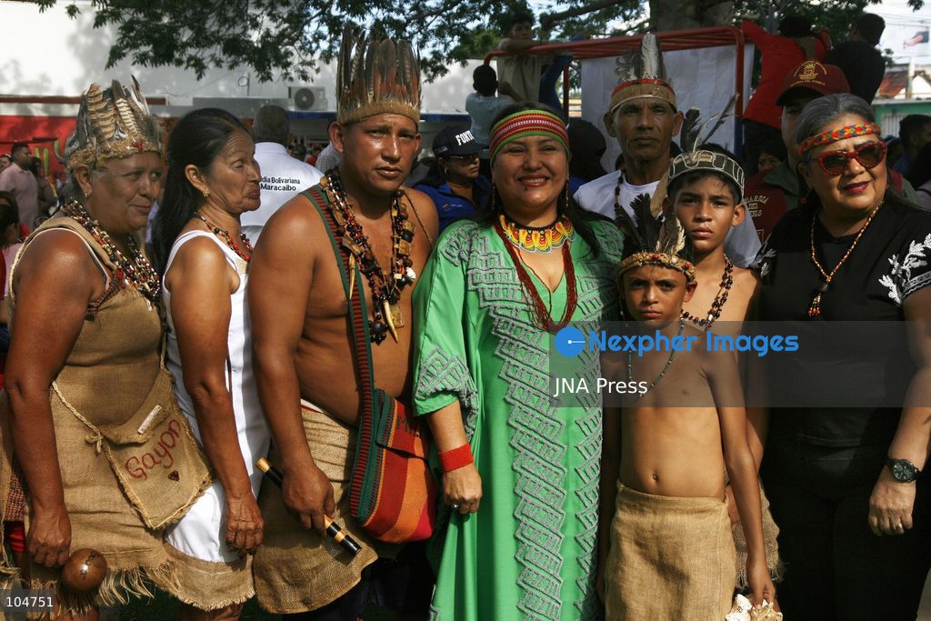 MARACAIBO, ZULIA, VENEZUELA, OCTOBER 12, 2026: Members of Indigenous communities take part in a march in Maracaibo to mark Indigenous Resistance Day. The gathering celebrates Indigenous cultural heritage and identity. Photo by Humberto Matheus / JNA Press. (Photo by Humberto Matheus/JNA Press via Nexpher Images)
