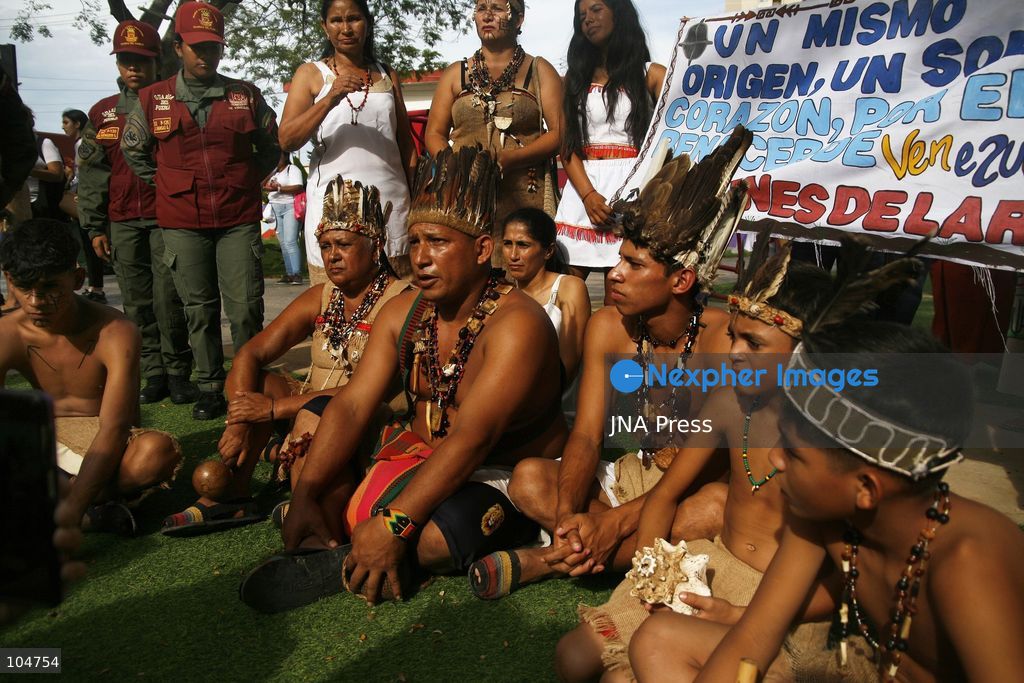 MARACAIBO, ZULIA, VENEZUELA, OCTOBER 12, 2026: Members of Indigenous communities take part in a march in Maracaibo to mark Indigenous Resistance Day. The gathering celebrates Indigenous cultural heritage and identity. Photo by Humberto Matheus / JNA Press. (Photo by Humberto Matheus/JNA Press via Nexpher Images)