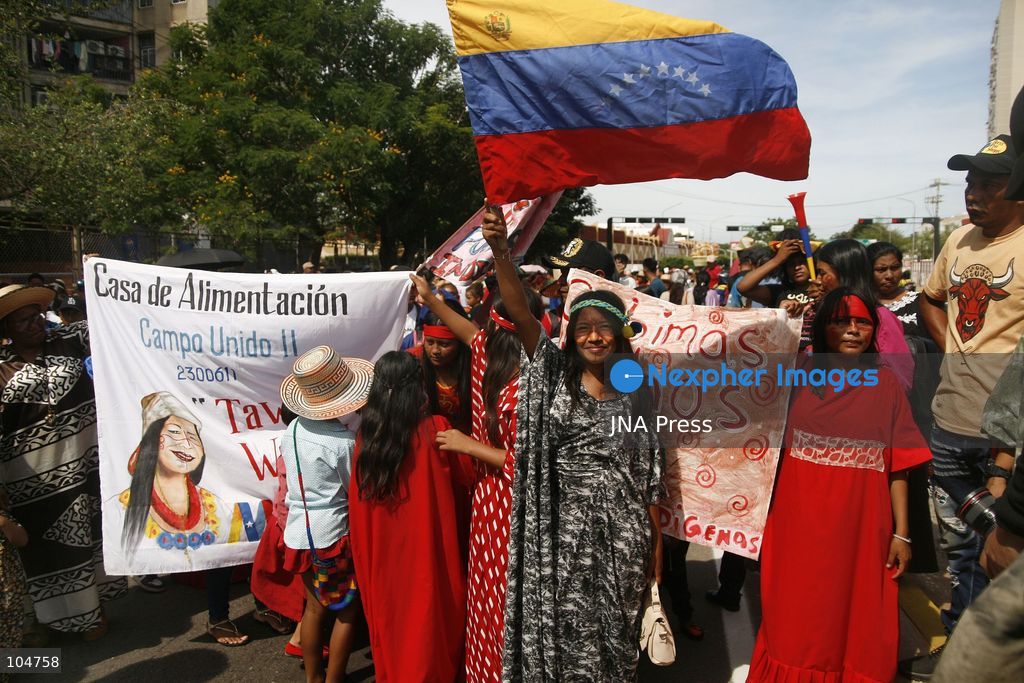 MARACAIBO, ZULIA, VENEZUELA, OCTOBER 12, 2026: Members of Indigenous communities take part in a march in Maracaibo to mark Indigenous Resistance Day. The gathering celebrates Indigenous cultural heritage and identity. Photo by Humberto Matheus / JNA Press. (Photo by Humberto Matheus/JNA Press via Nexpher Images)