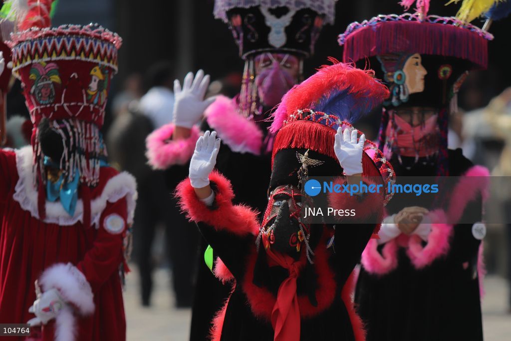 MEXICO CITY, MEXICO, OCTOBER 12, 2026: Children and adults take part in a pilgrimage from Xochimilco to the Basilica of Guadalupe in Mexico City, accompanied by traditional chinelo dancers. Photo by Carlos Santiago / JNA Press. (Photo by Carlos Santiago/JNA Press via Nexpher Images)