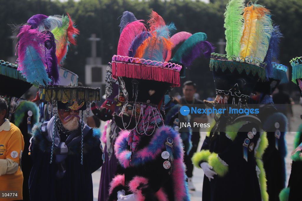 MEXICO CITY, MEXICO, OCTOBER 12, 2026: Children and adults take part in a pilgrimage from Xochimilco to the Basilica of Guadalupe in Mexico City, accompanied by traditional chinelo dancers. Photo by Carlos Santiago / JNA Press. (Photo by Carlos Santiago/JNA Press via Nexpher Images)