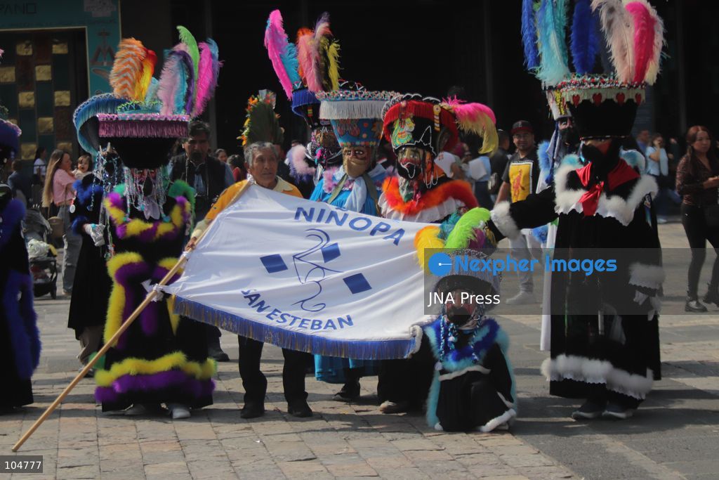 MEXICO CITY, MEXICO, OCTOBER 12, 2026: Children and adults take part in a pilgrimage from Xochimilco to the Basilica of Guadalupe in Mexico City, accompanied by traditional chinelo dancers. Photo by Carlos Santiago / JNA Press. (Photo by Carlos Santiago/JNA Press via Nexpher Images)