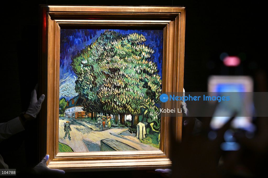 Châtaigniers en fleurs, an artwork of Vincent van Gogh display at Sotheby's Maison on October 13, 2026 in Hong Kong. (Photo by Kobei Li/Nexpher Images)