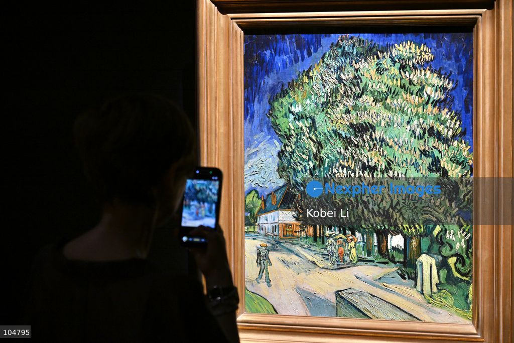 Châtaigniers en fleurs, an artwork of Vincent van Gogh display at Sotheby's Maison on October 13, 2026 in Hong Kong. (Photo by Kobei Li/Nexpher Images)