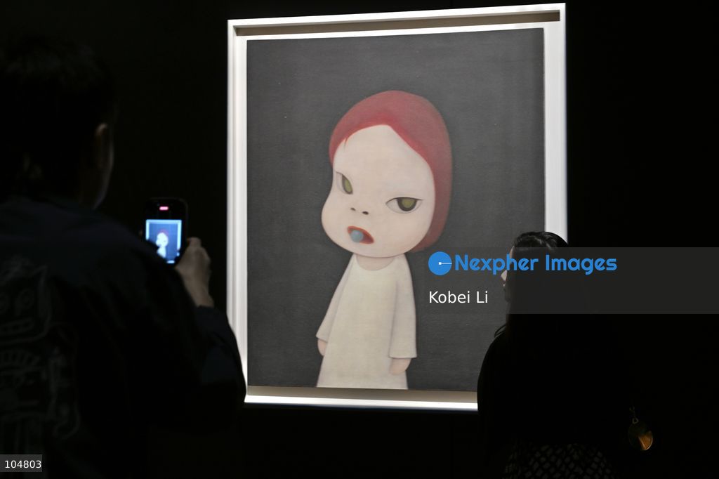 Candy Blue Night, an artwork of Yoshitomo Nara display at Sotheby's Maison on October 13, 2026 in Hong Kong. (Photo by Kobei Li/Nexpher Images)