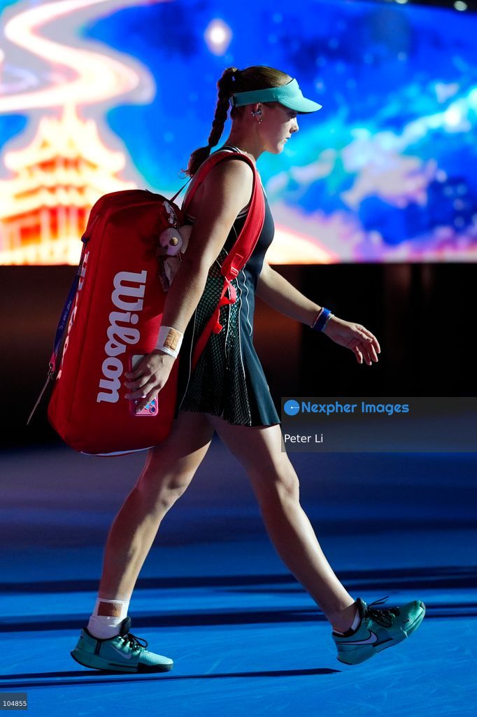 Mirra Andreeva enters the court prior against Qinwen Zheng of China during their women's singles final match on day eleven of China Open at the National Tennis Center on October 11, 2026 in Beijing, China. (Photo by Peter Li/Nexpher Images)
