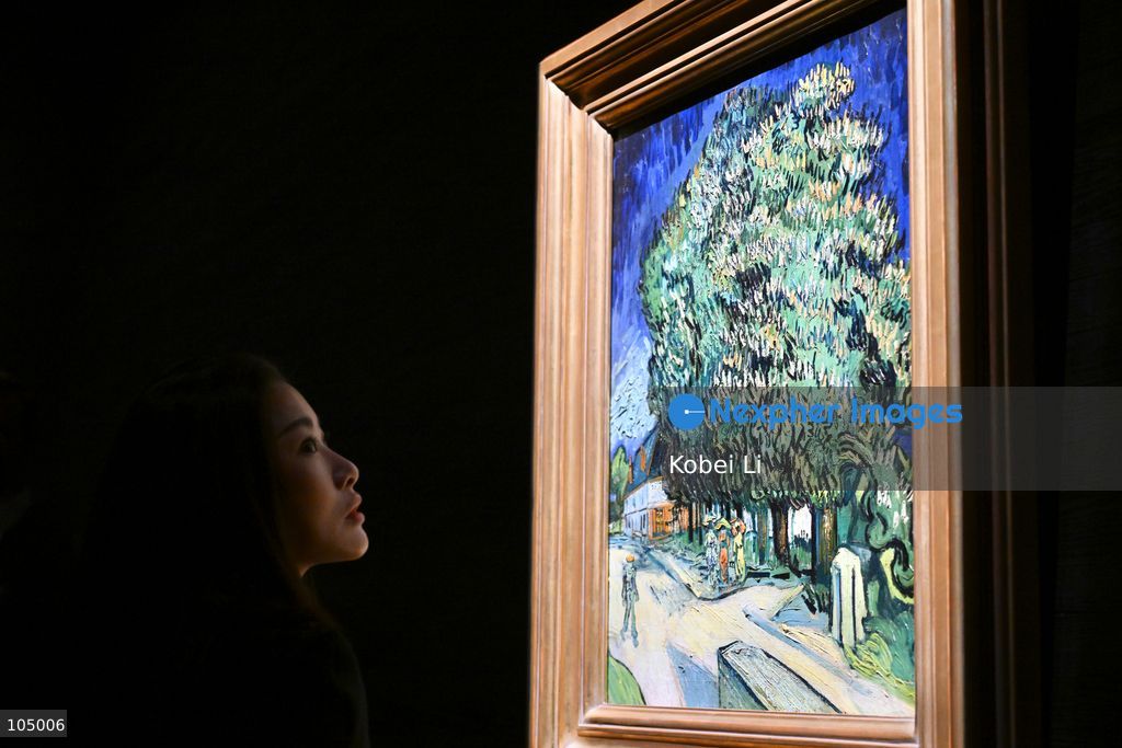 TOP PICS - Châtaigniers en fleurs, an artwork of Vincent van Gogh display at Sotheby's Maison on October 13, 2026 in Hong Kong. (Photo by Kobei Li/Nexpher Images)