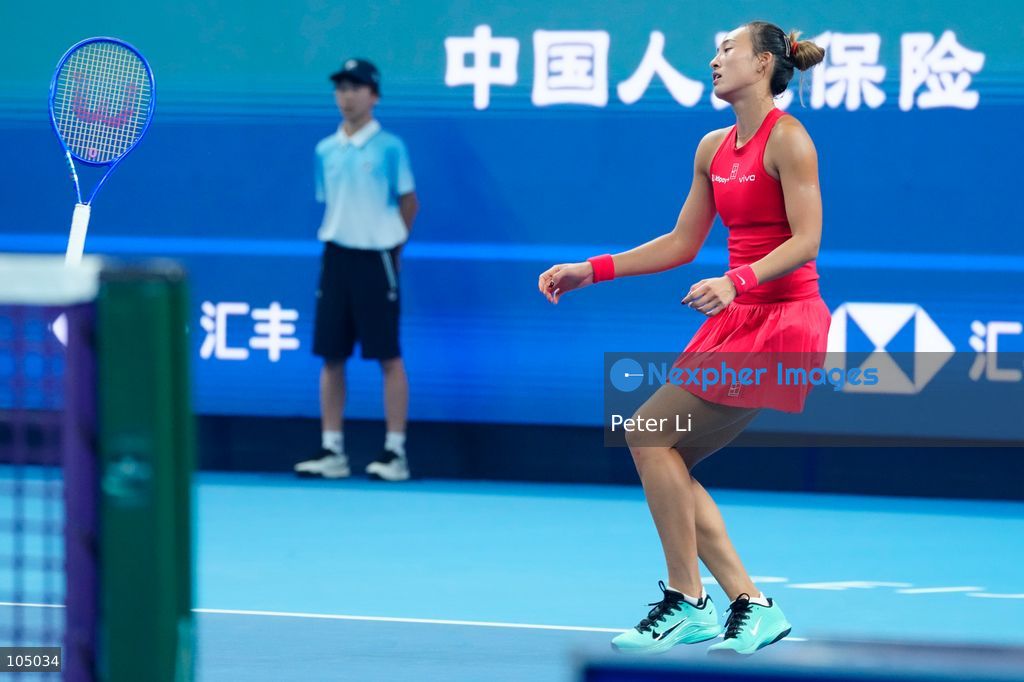 Zheng Qinwen of China celebrates winning against Mirra Andreeva of the Russia during their Womens Singles final match at the China Open tennis tournament in Beijing, China, 11 October 2026. (Photo by Peter Li/Nexpher Images)