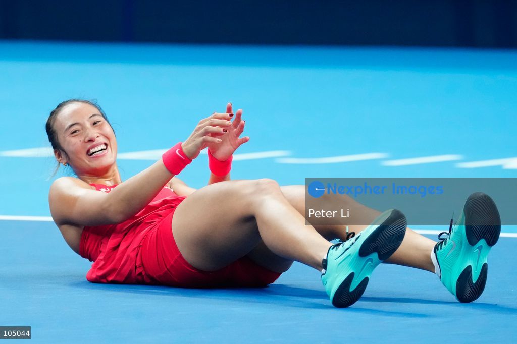 Zheng Qinwen of China celebrates winning against Mirra Andreeva of the Russia during their Womens Singles final match at the China Open tennis tournament in Beijing, China, 11 October 2026. (Photo by Peter Li/Nexpher Images)