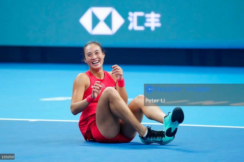 Zheng Qinwen of China celebrates winning against Mirra Andreeva of the Russia during their Womens Singles final match at the China Open tennis tournament in Beijing, China, 11 October 2026. (Photo by Peter Li/Nexpher Images)
