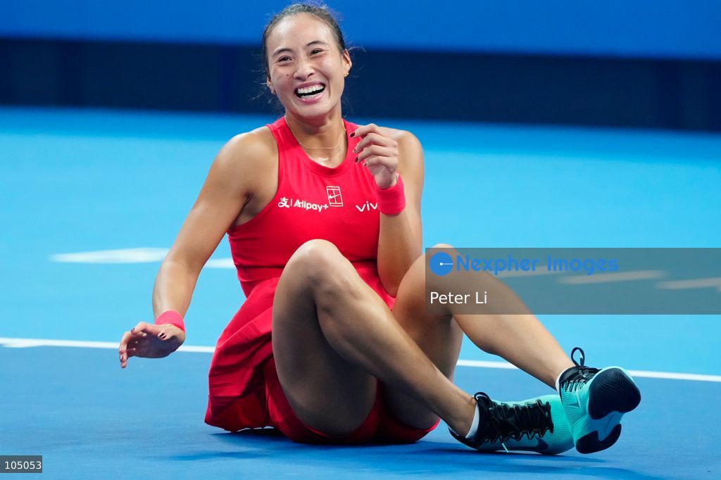 Zheng Qinwen of China celebrates winning against Mirra Andreeva of the Russia during their Womens Singles final match at the China Open tennis tournament in Beijing, China, 11 October 2026. (Photo by Peter Li/Nexpher Images)