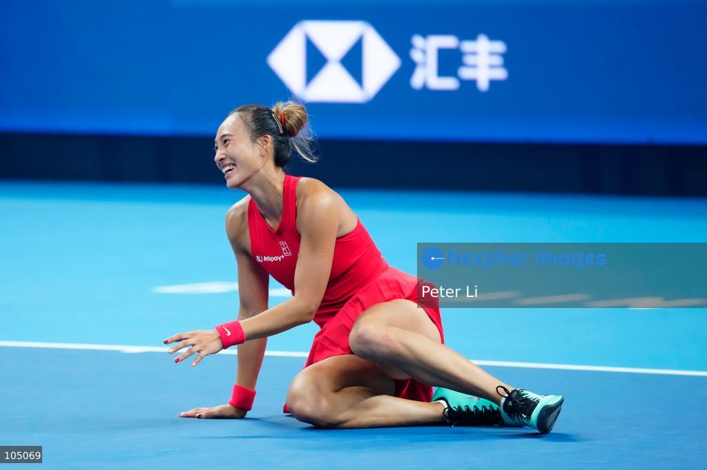 Zheng Qinwen of China celebrates winning against Mirra Andreeva of the Russia during their Womens Singles final match at the China Open tennis tournament in Beijing, China, 11 October 2026. (Photo by Peter Li/Nexpher Images)