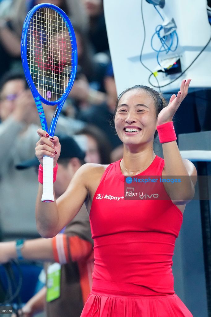Zheng Qinwen of China celebrates winning against Mirra Andreeva of the Russia during their Womens Singles final match at the China Open tennis tournament in Beijing, China, 11 October 2026. (Photo by Peter Li/Nexpher Images)
