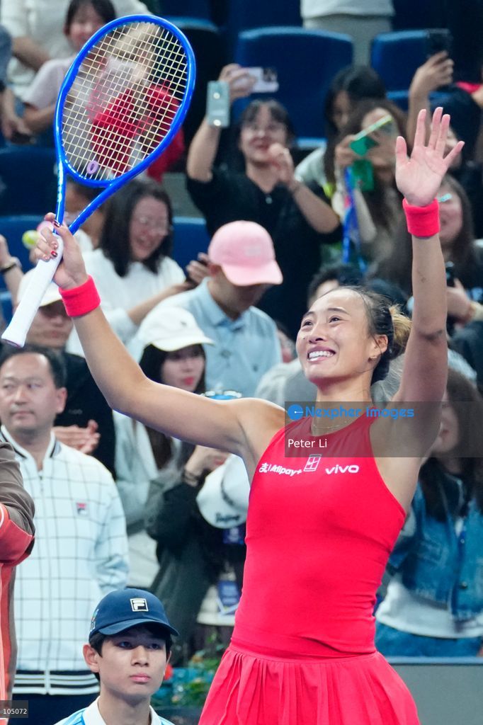 Zheng Qinwen of China celebrates winning against Mirra Andreeva of the Russia during their Womens Singles final match at the China Open tennis tournament in Beijing, China, 11 October 2026. (Photo by Peter Li/Nexpher Images)