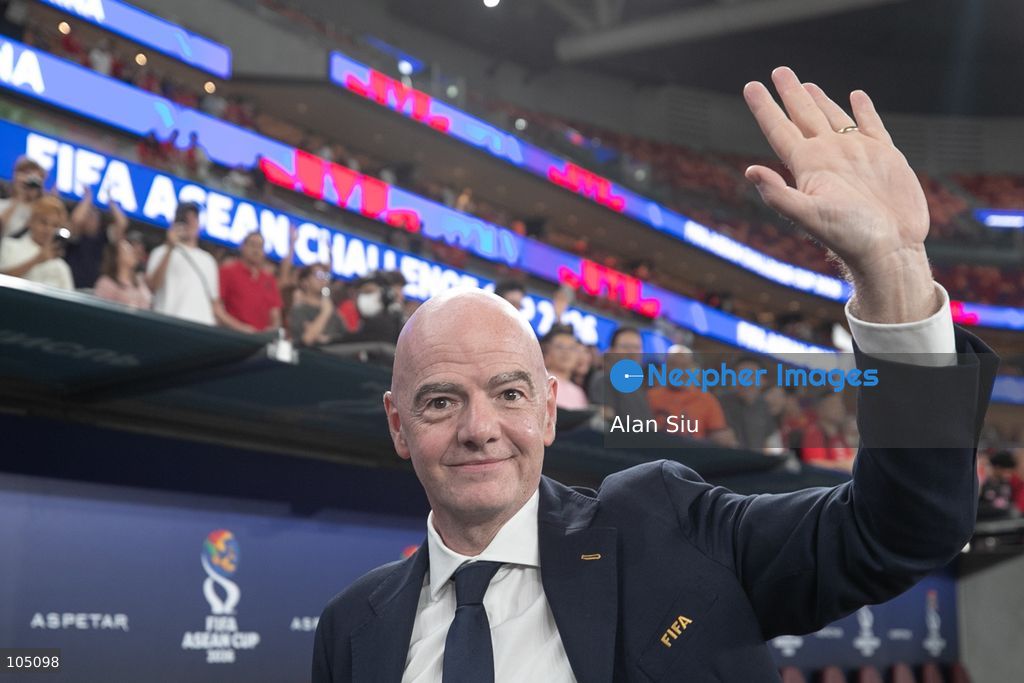 FIFA President Gianni Infantino attend the FIFA ASEAN Challenge Cup final at Kai Tak Stadium in Hong Kong, China on October 3, 2026. (Photo by Alan Siu/Nexpher Images)