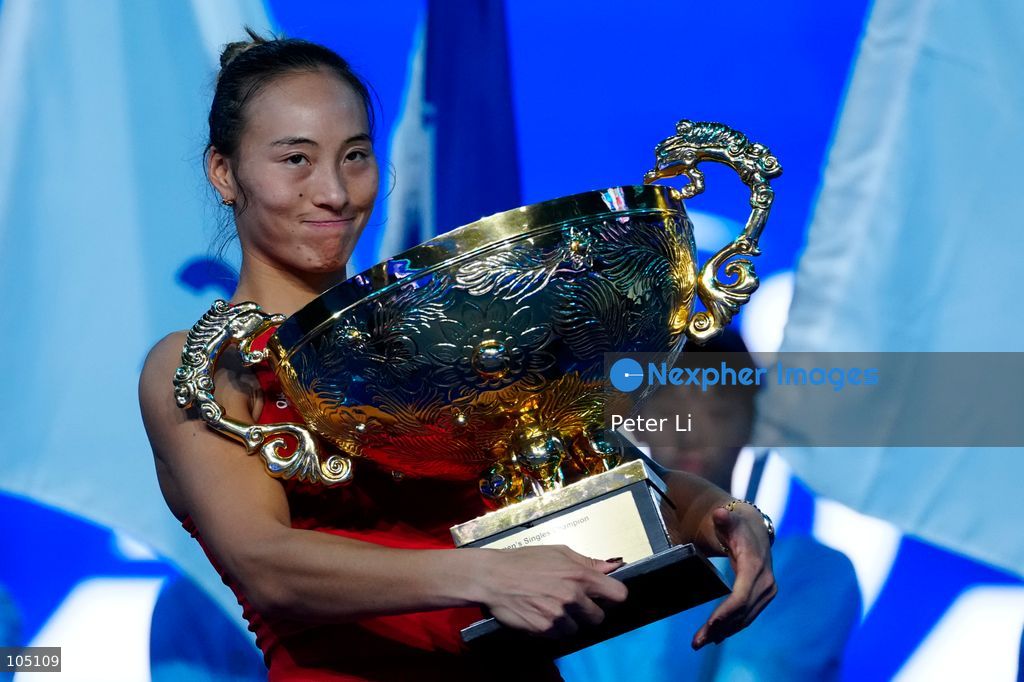 Zheng Qinwen of China poses with her trophy after winning her Womens Singles final match against Mirra Andreeva of the Russia at the China Open tennis tournament in Beijing, China, 11 October 2026. (Photo by Peter Li/Nexpher Images)