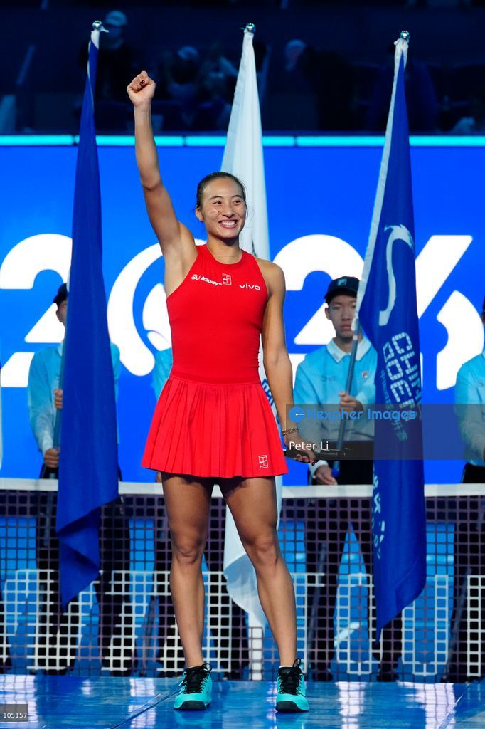 Zheng Qinwen of China poses with her trophy after winning her Womens Singles final match against Mirra Andreeva of the Russia at the China Open tennis tournament in Beijing, China, 11 October 2026. (Photo by Peter Li/Nexpher Images)