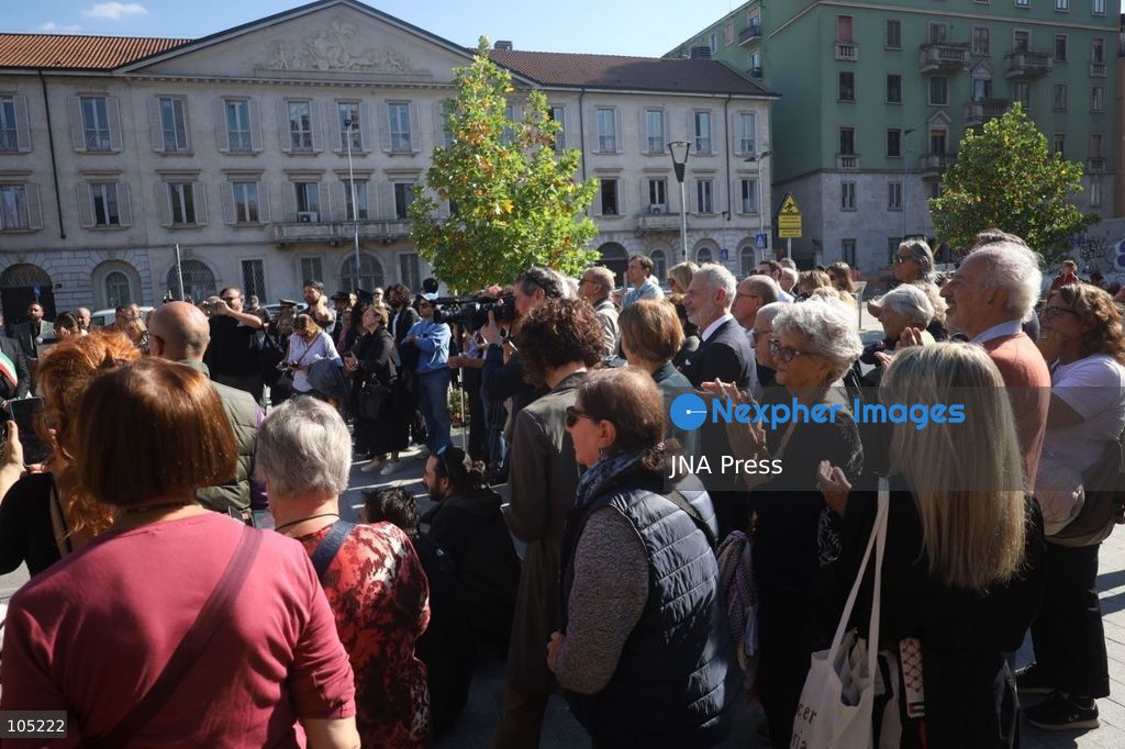 MILAN, ITALY - OCTOBER 13, 2026: A view of the newly unveiled plaque dedication at the brand new "Largo Dario Fo" public square in Milan, Italy, on October 13, 2026. The Municipality of Milan officially dedicated the newly redeveloped pedestrian area off via Francesco Sforza, adjacent to the Università Statale to the late Italian playwright, actor, and 1997 Nobel laureate in Literature on the 10th anniversary of his passing. Photo by Nadia Caimi / JNA Press (Photo by Nadia Caimi/JNA Press via Nexpher Images)