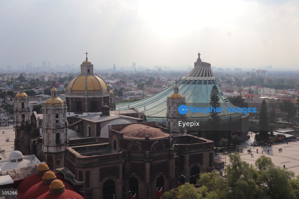 A general view of the Basilica of Our Lady of Guadalupe during the commemoration of the 50th anniversary of the dedication and opening of the New Basilica on October 12, 2026 in Mexico City, Mexico. The modern circular sanctuary, designed by architect Pedro Ramírez Vázquez, was inaugurated on October 12, 1976, to safely house the sacred cloak of the Virgin of Guadalupe. (Photo by Carlos Santiago/ Eyepix Group) (Photo by Carlos Santiago/ Eyepix Group/Eyepix via Nexpher Images)