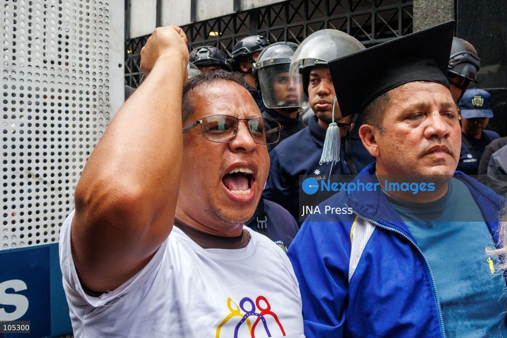 CARACAS, VENEZUELA, OCTOBER 13, 2026: Healthcare workers, teachers and university staff march in central Caracas to demand higher wages and improved working conditions. The demonstration sets out from the Sagrado Corazon de Jesus area towards Miraflores Palace amid concerns over declining purchasing power. Photo by Mario Flores / JNA Press. (Photo by Mario Flores/JNA Press via Nexpher Images)