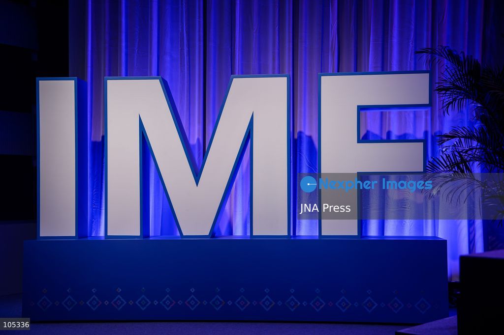 BANGKOK, THAILAND - OCTOBER 13, 2026: A sign labels "IMF" as Deputy Managing Director of International Monetary Fund (IMF) Bo Li, Africanews Reporter Afolake Oyinloye, President of African Development Bank Group Sidi Ould Tah, Egypt's Minister of Economy and Planning Ahmed Rostom, Chair of Nedbank Group Limited Daniel Mminele, and Nigeria's Minister of Finance and Economy Taiwo Oyedele, take part in "Africa's Golden Future" during the 2026 Annual Meetings of the International Monetary Fund (IMF) and the World Bank Group in Bangkok. The discussion explores the possibilities of Africa's regional growth, structural reforms, and deeper trade integration and create jobs for its rapidly growing youth population. Photo by Watsawat Koktabtim / JNA Press. (Photo by Watsawat "James" Koktabtim/JNA Press via Nexpher Images)