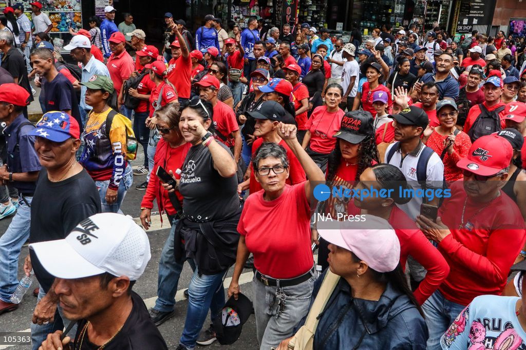 CARACAS, VENEZUELA, OCTOBER 13, 2026: Members and supporters of the United Socialist Party of Venezuela (PSUV) march from La Candelaria Square towards the Federal Legislative Palace in central Caracas. The mobilisation expresses support for Delcy Rodriguez and her government's dialogue initiatives, with participants calling for peace and an end to sanctions. Photo by Mario Flores / JNA Press. (Photo by Mario Flores/JNA Press via Nexpher Images)