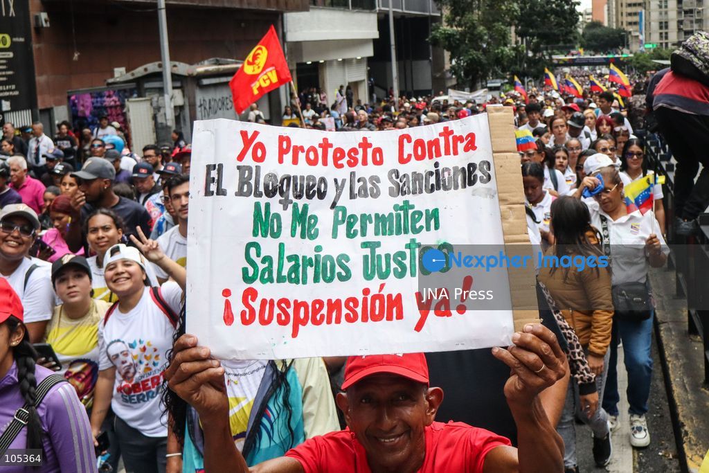 CARACAS, VENEZUELA, OCTOBER 13, 2026: Members and supporters of the United Socialist Party of Venezuela (PSUV) march from La Candelaria Square towards the Federal Legislative Palace in central Caracas. The mobilisation expresses support for Delcy Rodriguez and her government's dialogue initiatives, with participants calling for peace and an end to sanctions. Photo by Mario Flores / JNA Press. (Photo by Mario Flores/JNA Press via Nexpher Images)