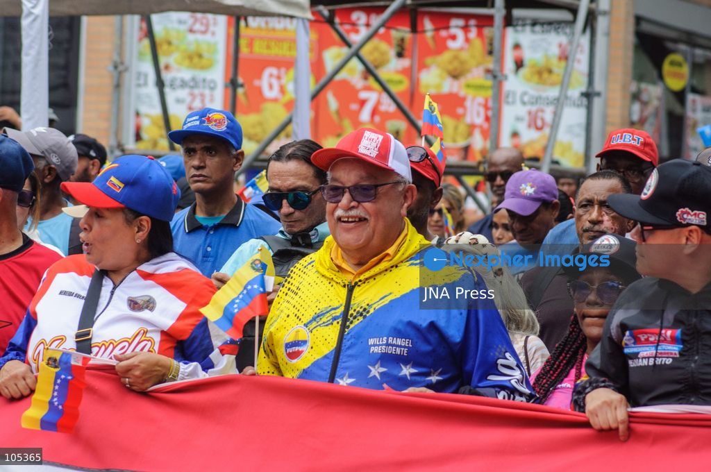 CARACAS, VENEZUELA, OCTOBER 13, 2026: Members and supporters of the United Socialist Party of Venezuela (PSUV) march from La Candelaria Square towards the Federal Legislative Palace in central Caracas. The mobilisation expresses support for Delcy Rodriguez and her government's dialogue initiatives, with participants calling for peace and an end to sanctions. Photo by Mario Flores / JNA Press. (Photo by Mario Flores/JNA Press via Nexpher Images)