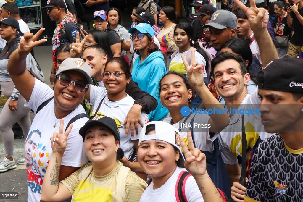 CARACAS, VENEZUELA, OCTOBER 13, 2026: Members and supporters of the United Socialist Party of Venezuela (PSUV) march from La Candelaria Square towards the Federal Legislative Palace in central Caracas. The mobilisation expresses support for Delcy Rodriguez and her government's dialogue initiatives, with participants calling for peace and an end to sanctions. Photo by Mario Flores / JNA Press. (Photo by Mario Flores/JNA Press via Nexpher Images)