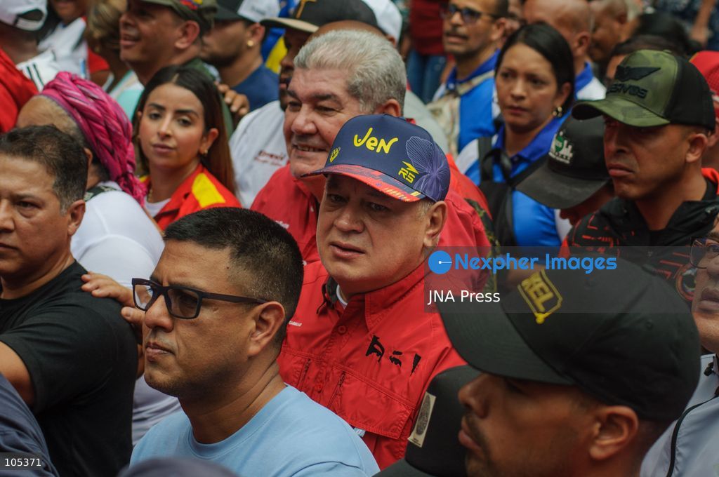 CARACAS, VENEZUELA, OCTOBER 13, 2026: Members and supporters of the United Socialist Party of Venezuela (PSUV) march from La Candelaria Square towards the Federal Legislative Palace in central Caracas. The mobilisation expresses support for Delcy Rodriguez and her government's dialogue initiatives, with participants calling for peace and an end to sanctions. Photo by Mario Flores / JNA Press. (Photo by Mario Flores/JNA Press via Nexpher Images)