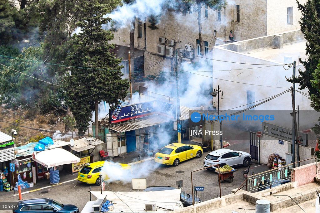 RAMALLAH, WEST BANK, PALESTINE, OCTOBER 13, 2026: Israeli forces conduct a raid in Ramallah in the occupied West Bank. The operation includes a raid on the offices of Addameer Prisoner Support and Human Rights Association. The Palestinian Ministry of Health reported two people wounded, including a 14-year-old boy wounded by Israeli gunfire, while several others were treated for tear gas inhalation. Photo by Salman Mohsen Alkhatib / JNA Press. (Photo by Salman Mohsen Alkhatib/JNA Press via Nexpher Images)