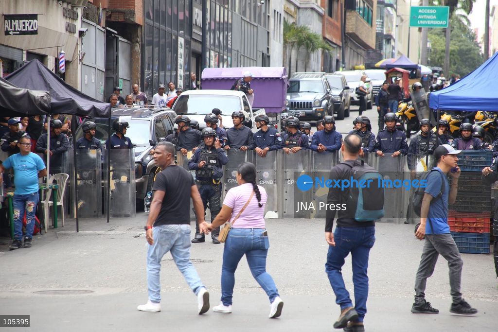 CARACAS, VENEZUELA, OCTOBER 13, 2026: Healthcare workers and teachers take part in a demonstration in central Caracas to demand higher wages and improved working conditions. The protest forms part of a joint mobilisation by unions representing health, education and university workers. Photo by Moises Quintero / JNA Press. (Photo by Moisés Quintero/JNA Press via Nexpher Images)