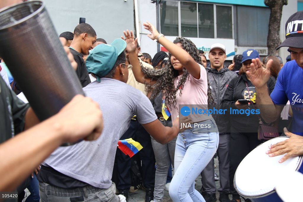 CARACAS, VENEZUELA, OCTOBER 13, 2026: Venezuelan government supporters take part in a march in central Caracas to demand the lifting of economic sanctions. The mobilisation was organised by the ruling United Socialist Party of Venezuela (PSUV). Photo by Moises Quintero / JNA Press. (Photo by Moisés Quintero/JNA Press via Nexpher Images)