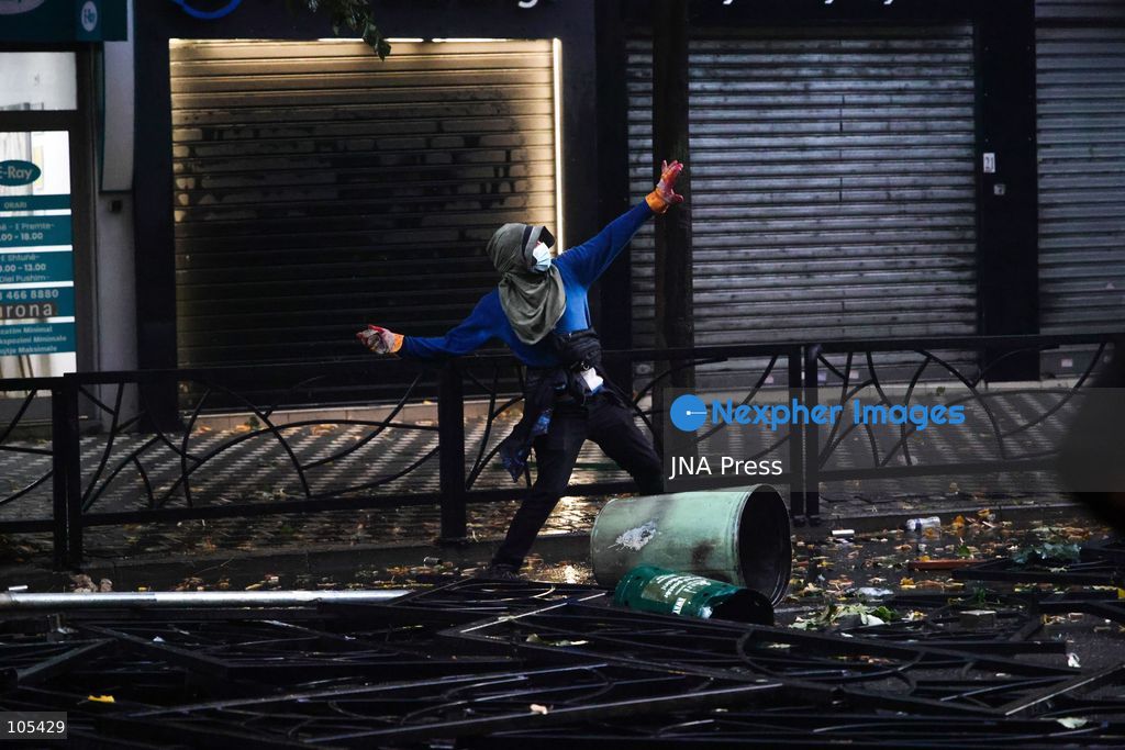 TIRANA, ALBANIA, OCTOBER 13, 2026: Student demonstrators clash with riot police outside the Ministry of Education in Tirana during a protest over university conditions, higher education costs and employment prospects. Police deploy tear gas and water cannons as protesters throw bricks and other objects. Several demonstrators are detained. Photo by Vlasov Sulaj / JNA Press. (Photo by Vlasov Sulaj/JNA Press via Nexpher Images)