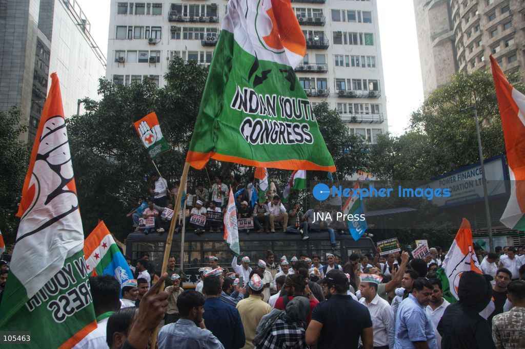NEW DELHI, INDIA, OCTOBER 12, 2026: Congress party workers and opposition leaders take part in a protest in New Delhi demanding the resignation of Chief Election Commissioner Gyanesh Kumar over alleged electoral irregularities and revisions to voter rolls under the Special Intensive Revision (SIR). Police detain participants during the demonstration amid a heavy security deployment. Photo by Amit Sukula / JNA Press. (Photo by Amit shukla/JNA Press via Nexpher Images)